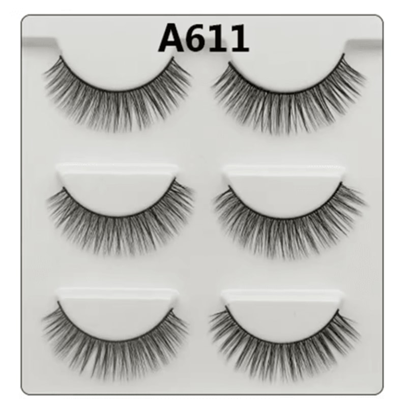 3 Pairs Fashion False Eyelashes Long Natural Looking Lash Extensions For Daily And Party Makeup 3