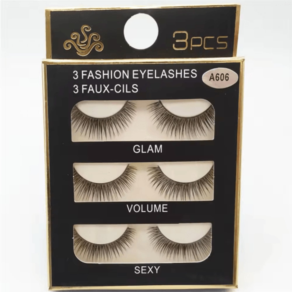 3 Pairs Fashion False Eyelashes Long Natural Looking Lash Extensions For Daily And Party Makeup 8