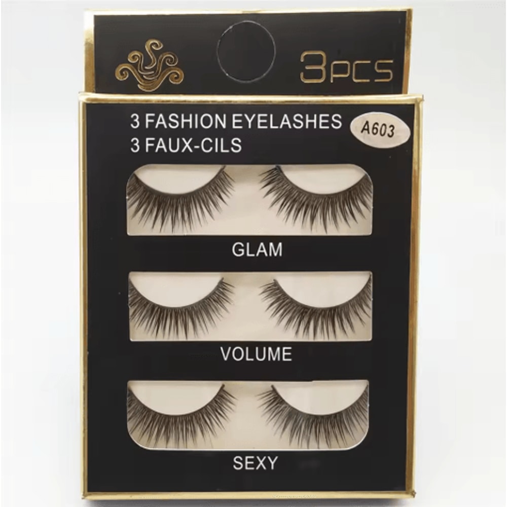 3 Pairs Fashion False Eyelashes Long Natural Looking Lash Extensions For Daily And Party Makeup 10