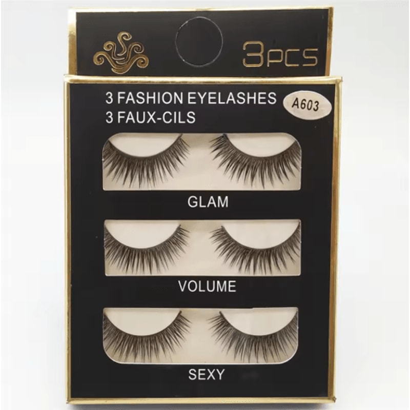 3 Pairs Fashion False Eyelashes Long Natural Looking Lash Extensions For Daily And Party Makeup 10