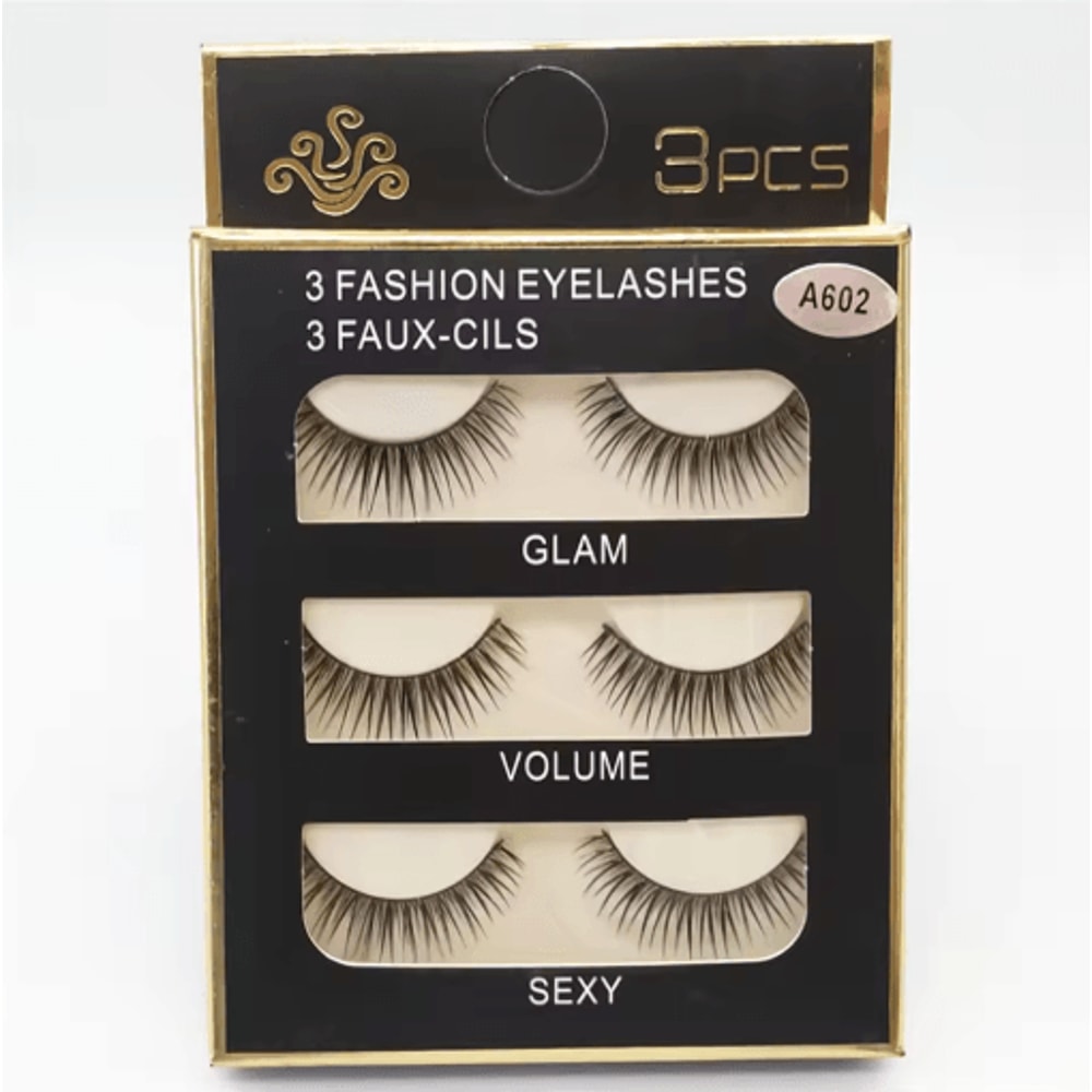3 Pairs Fashion False Eyelashes Long Natural Looking Lash Extensions For Daily And Party Makeup 12