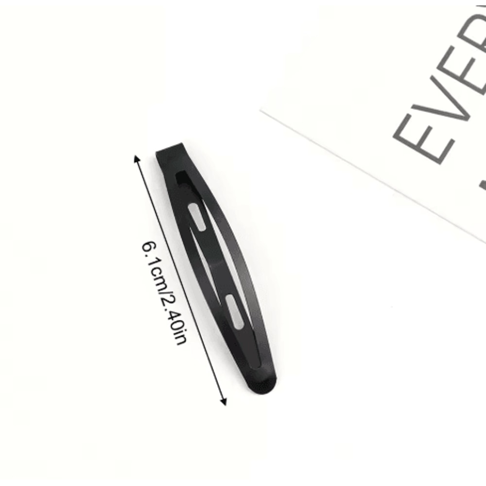 Solid Black Snap Hair Clip Non Slip Hair Barrette For Women And Girls 1 PC 1