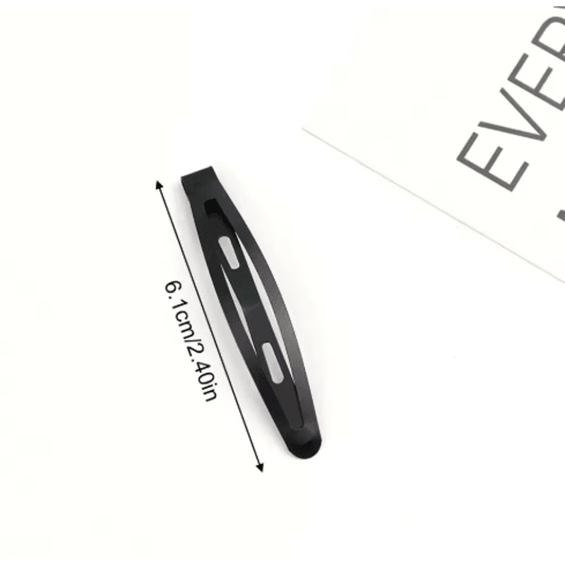 Solid Black Snap Hair Clip Non Slip Hair Barrette For Women And Girls 1 PC 1