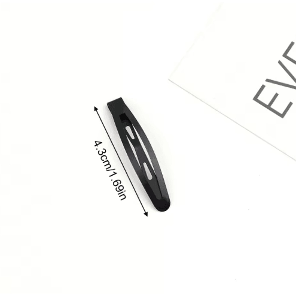 Solid Black Snap Hair Clip Non Slip Hair Barrette For Women And Girls 1 PC 2