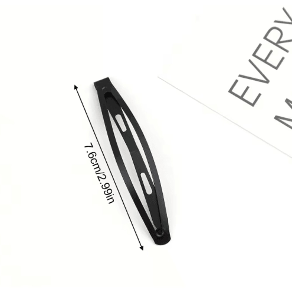 Solid Black Snap Hair Clip Non Slip Hair Barrette For Women And Girls 1 PC 3