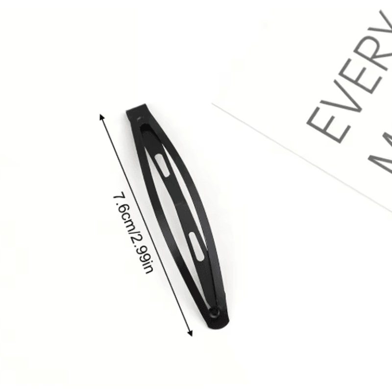 Solid Black Snap Hair Clip Non Slip Hair Barrette For Women And Girls 1 PC 3