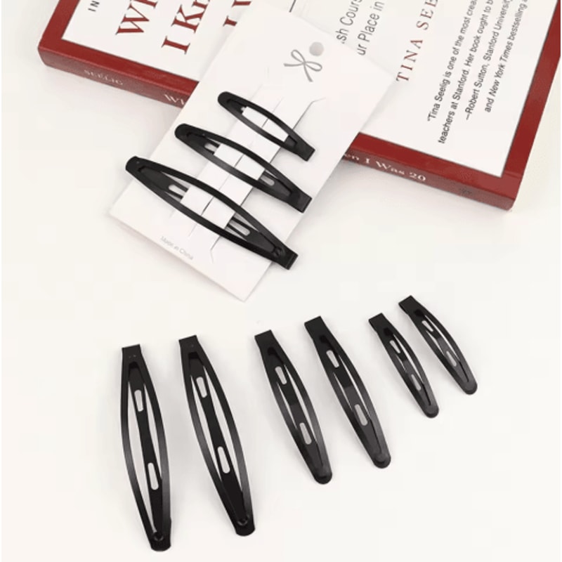 Solid Black Snap Hair Clip Non Slip Hair Barrette For Women And Girls 1 PC 7
