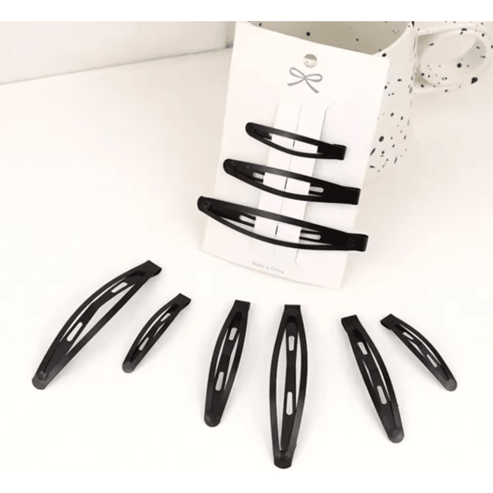Solid Black Snap Hair Clip Non Slip Hair Barrette For Women And Girls 1 PC 0