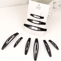 solid black snap hair clip non slip hair barrette for women and girls 1 pc