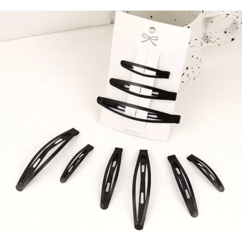 Solid Black Snap Hair Clip Non Slip Hair Barrette For Women And Girls 1 PC 0