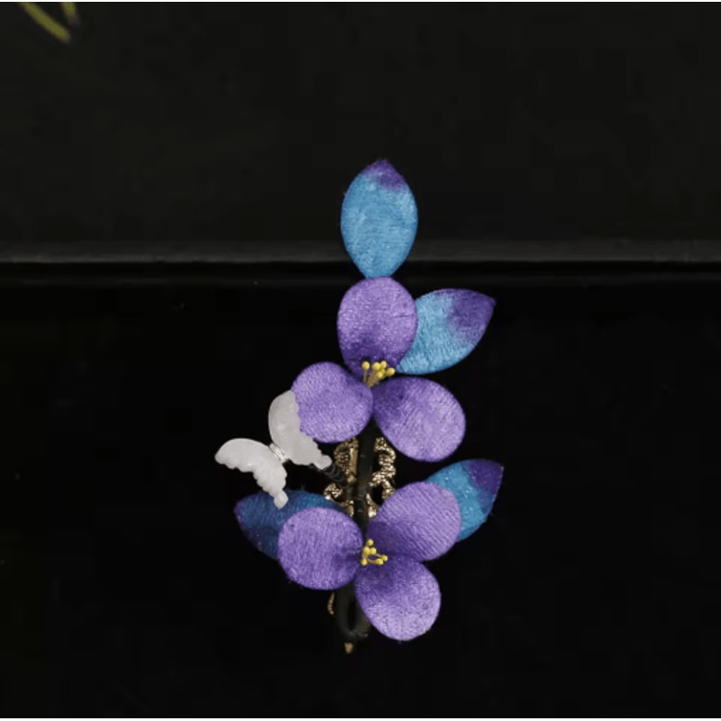 Purple Faux Velvet Hairpin Ancient Style Handmade Filigree Hair Accessory For Hanfu And Cosplay 1 T 2