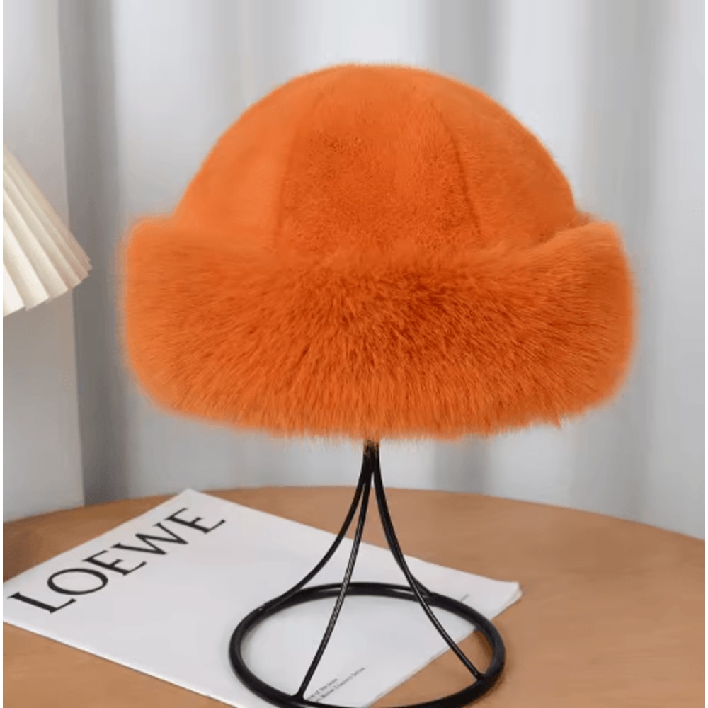 Womens Winter Fleece Bucket Hat With Ear Protectors Windproof Warm Casual Outdoor Hat 11