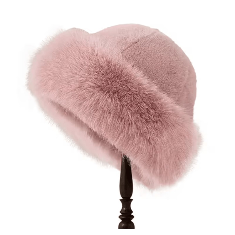 Womens Winter Fleece Bucket Hat With Ear Protectors Windproof Warm Casual Outdoor Hat 16