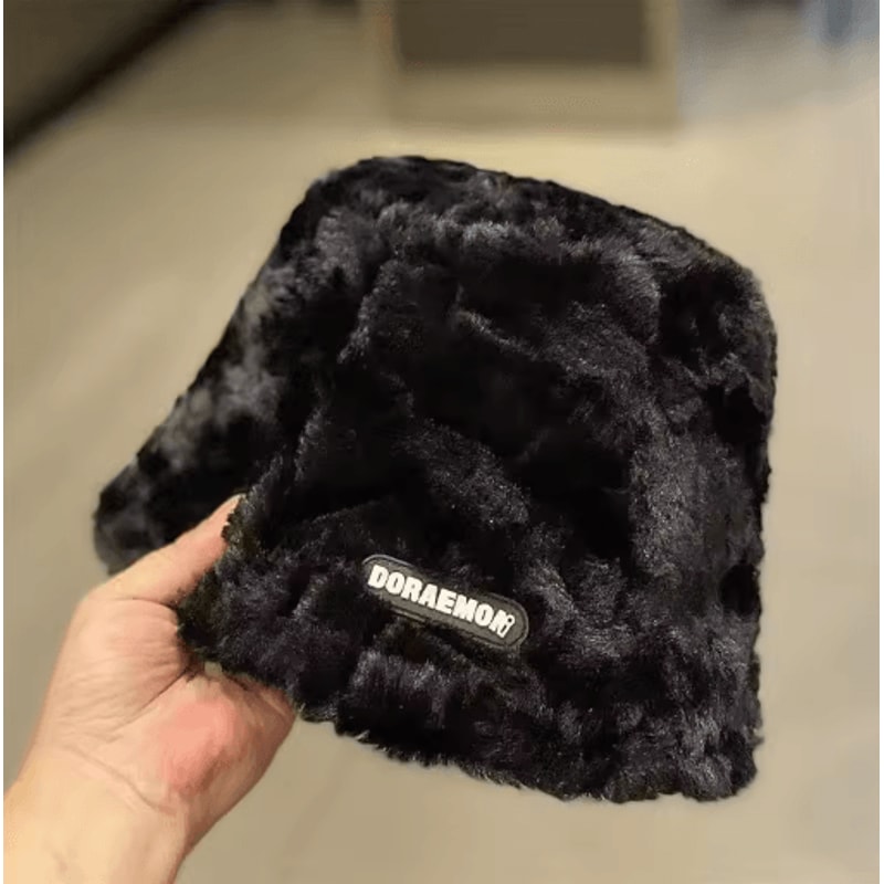 Womens Winter Fleece Bucket Hat With Ear Protectors Windproof Warm Casual Outdoor Hat 18