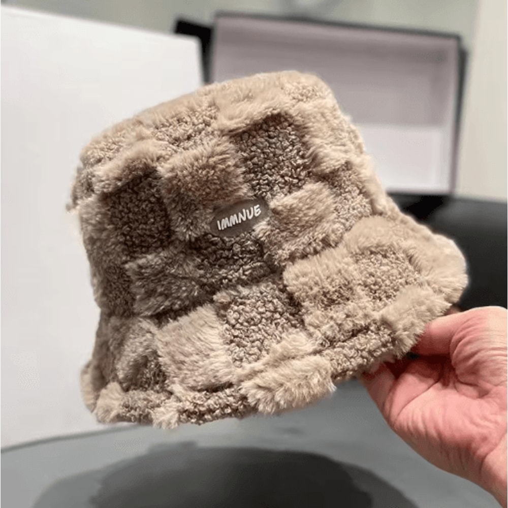 Womens Winter Fleece Bucket Hat With Ear Protectors Windproof Warm Casual Outdoor Hat 22