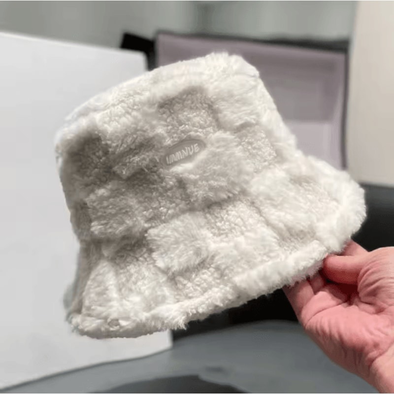 Womens Winter Fleece Bucket Hat With Ear Protectors Windproof Warm Casual Outdoor Hat 23