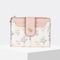 Womens PU Leather Wallet Flower Printed Short Slim Coin Purse With Card Holder 1