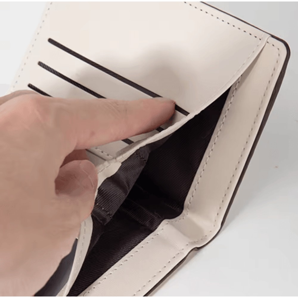 Womens PU Leather Wallet Flower Printed Short Slim Coin Purse With Card Holder 10