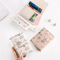 Womens PU Leather Wallet Flower Printed Short Slim Coin Purse With Card Holder 13