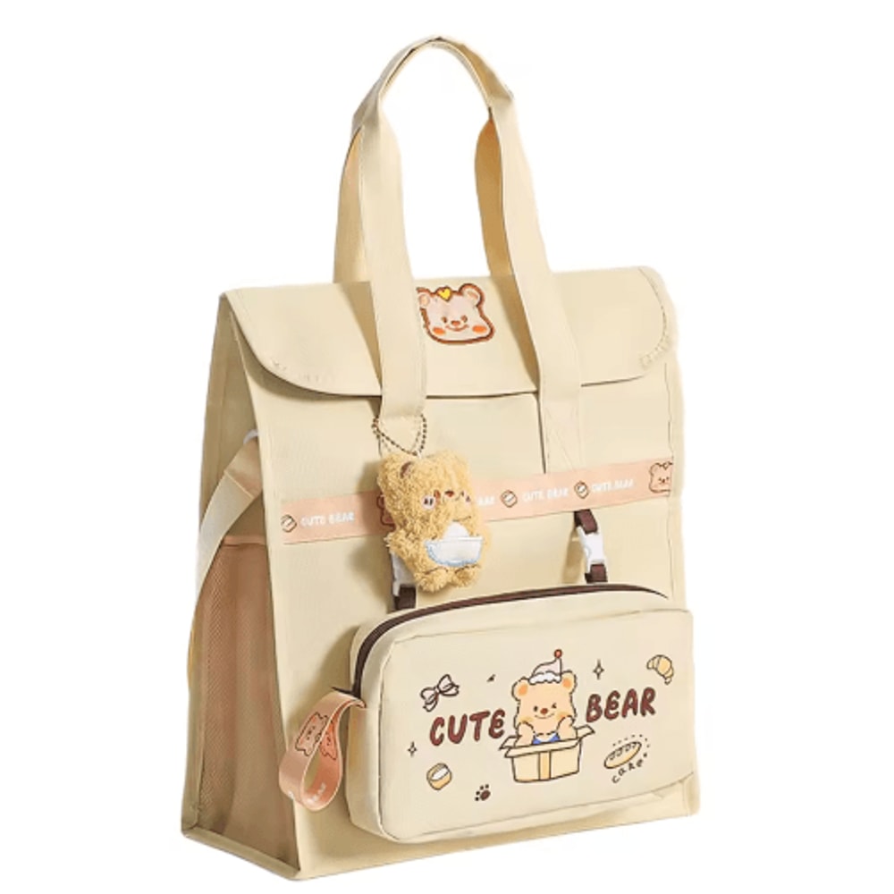 Cute Bear Backpack Large Capacity Student Bag With Detachable Strap For Kids And Teens 1