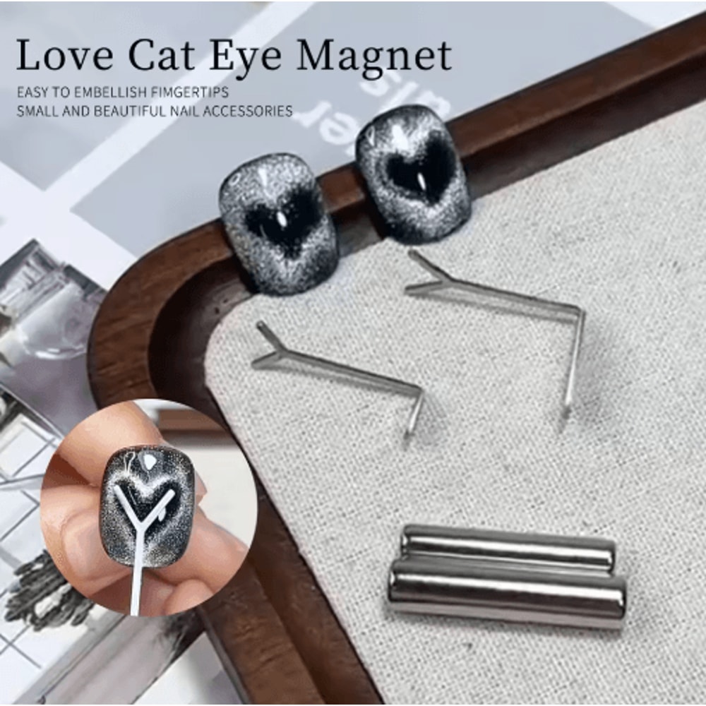 DIY Nail Art Magnet Set Strong Cats Eye Magnetic Rod With Heart Shaped Design 0