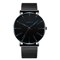 Minimalist Geneva Watch For Men Large Round Dial Quartz Wristwatch With Mesh Strap 1