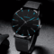 Minimalist Geneva Watch For Men Large Round Dial Quartz Wristwatch With Mesh Strap 6