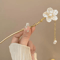 Simple Flower Hair Pin Pearl Chain Tassel Hair Stick Fork In New Chinese Style 5