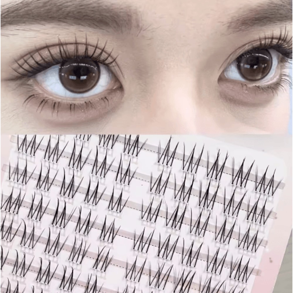 Black Individual Cluster Lashes Long Lasting Natural Wispy And Fluffy Fake Lashes 7