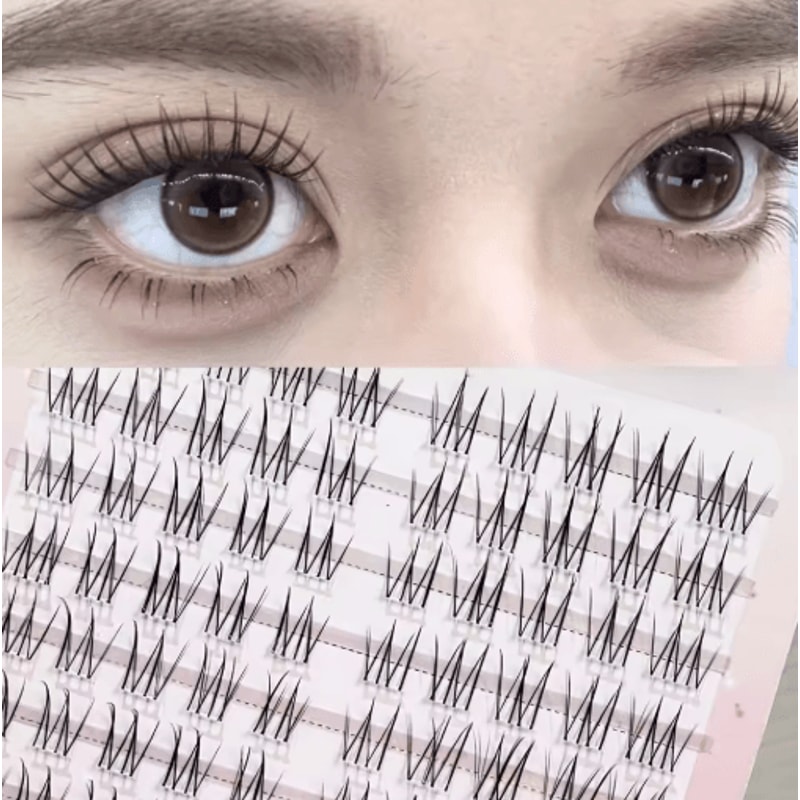 Black Individual Cluster Lashes Long Lasting Natural Wispy And Fluffy Fake Lashes 7