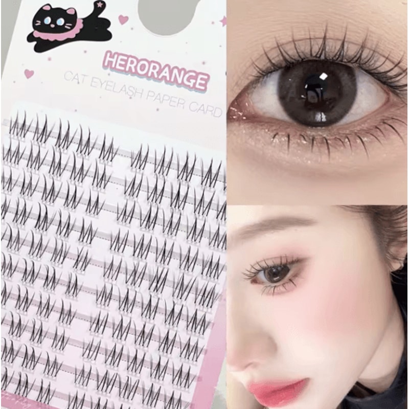 Black Individual Cluster Lashes Long Lasting Natural Wispy And Fluffy Fake Lashes 0