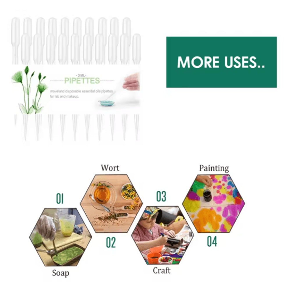 100PCS Calibration Pipettes With Scale Disposable Liquid Droppers 1 To 5 Ml 8