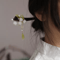 White Flower Hair Sticks Forks Retro Chinese Style Wooden Hair Pins With Pendant 5
