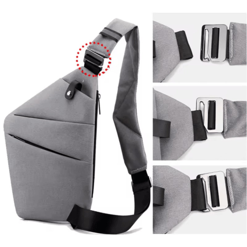 Slim Crossbody Sling Bag Lightweight Nylon Travel Fanny Pack With Adjustable Strap 7