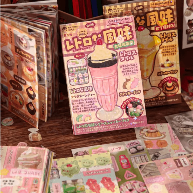 Vintage Japanese Dessert Sticker Book Aesthetic Food Cake Stickers For Journals And Scrapbooking 4