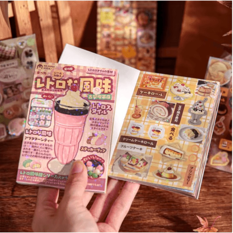 Vintage Japanese Dessert Sticker Book Aesthetic Food Cake Stickers For Journals And Scrapbooking 5