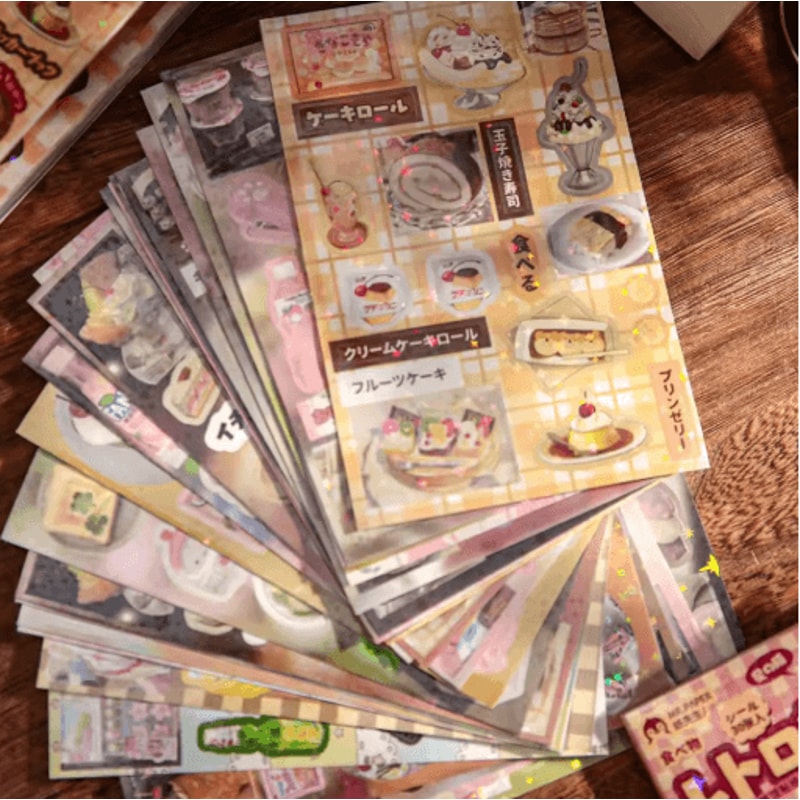 Vintage Japanese Dessert Sticker Book Aesthetic Food Cake Stickers For Journals And Scrapbooking 6