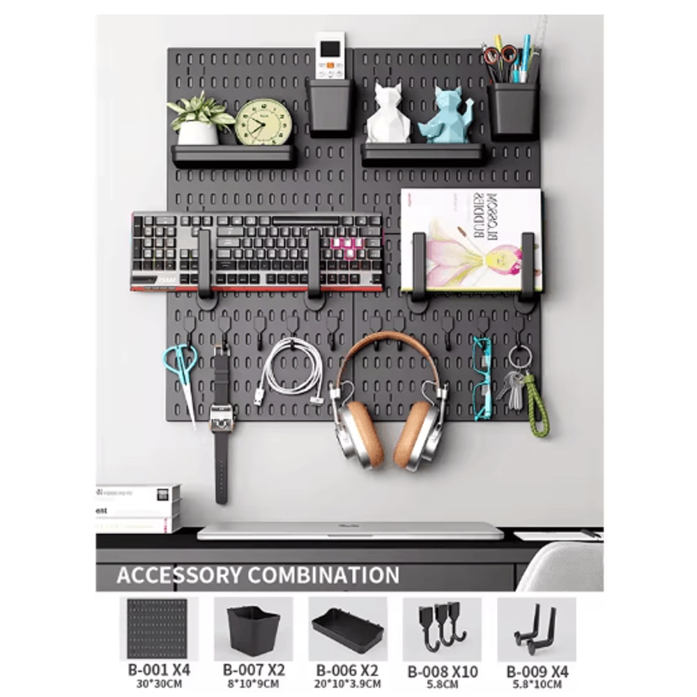 Multi Functional Entryway Storage Rack Doorway Organizer With Hooks And Partition Boards 24