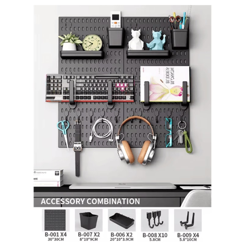 Multi Functional Entryway Storage Rack Doorway Organizer With Hooks And Partition Boards 24