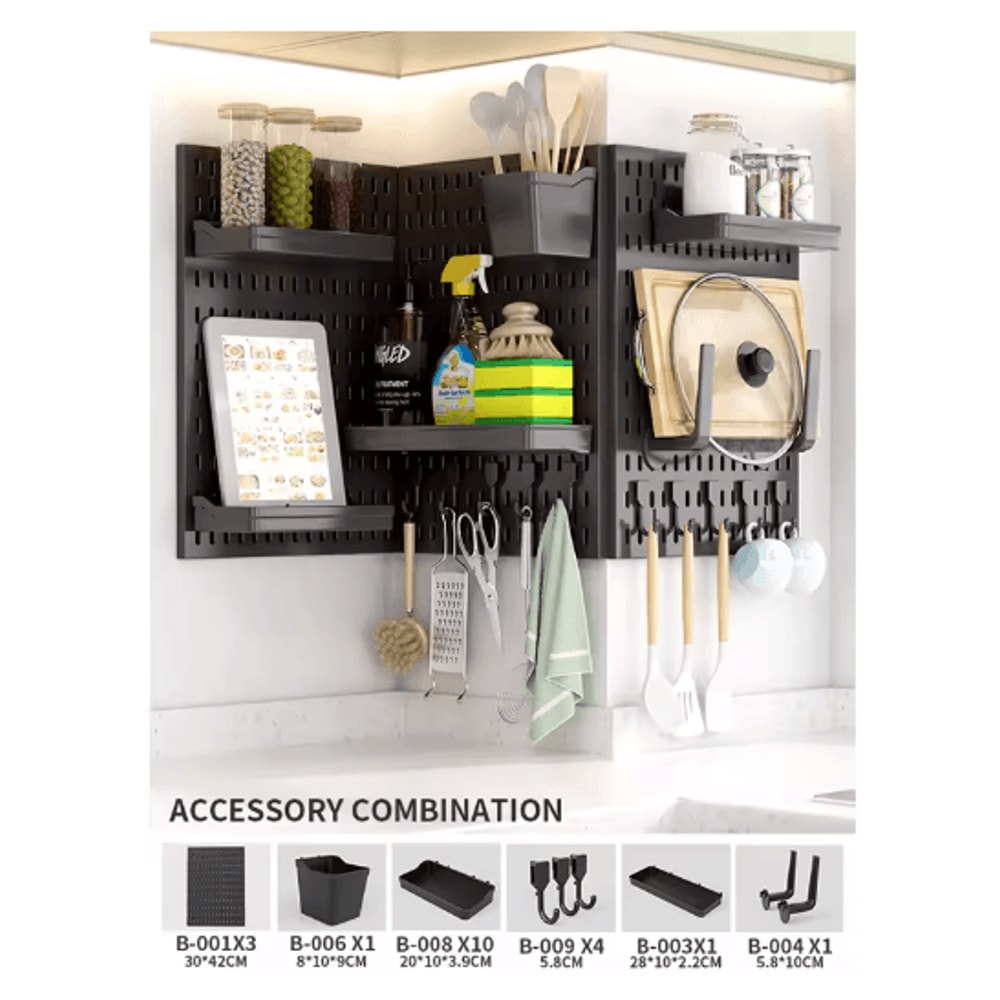 Multi Functional Entryway Storage Rack Doorway Organizer With Hooks And Partition Boards 0