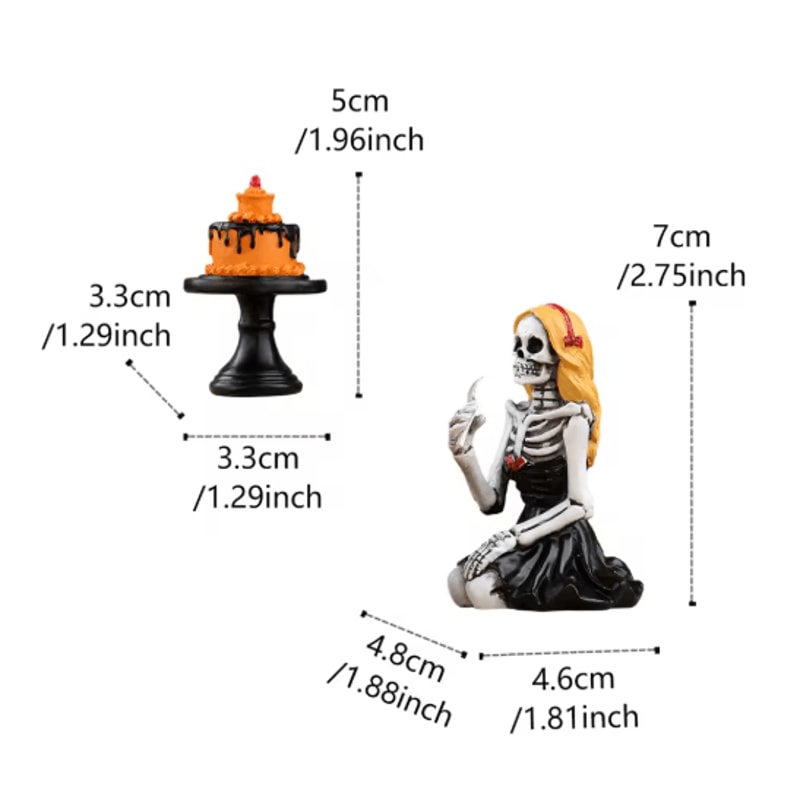 Skull Girl Skeleton Statue Gothic Halloween Figurine For Home Decor And Party Display 2