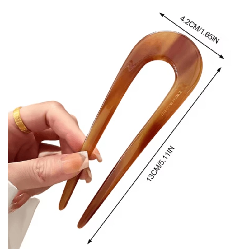 U Shaped Hair Fork French Style Acrylic Geometric Hairpin For Women And Girls 6