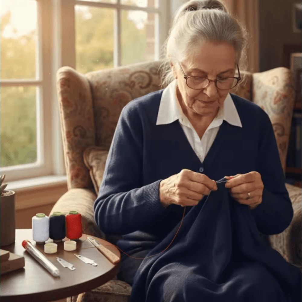 Large Eye Hand Sewing Needles Set 34 37 PCS High Carbon Steel Needles With Thread For DIY And Elder 0