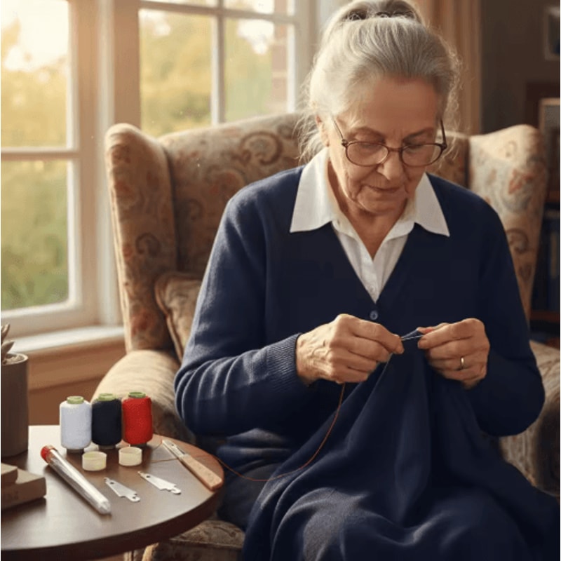 Large Eye Hand Sewing Needles Set 34 37 PCS High Carbon Steel Needles With Thread For DIY And Elder 0