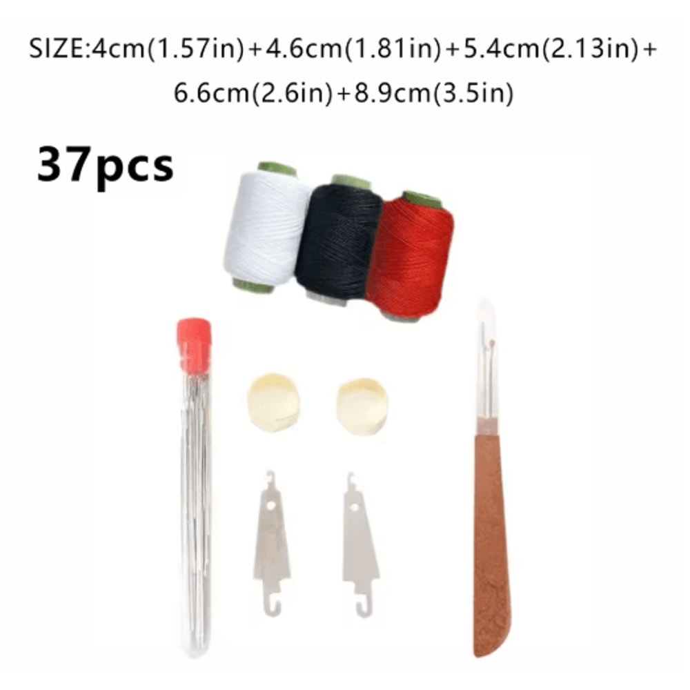Large Eye Hand Sewing Needles Set 34 37 PCS High Carbon Steel Needles With Thread For DIY And Elder 5