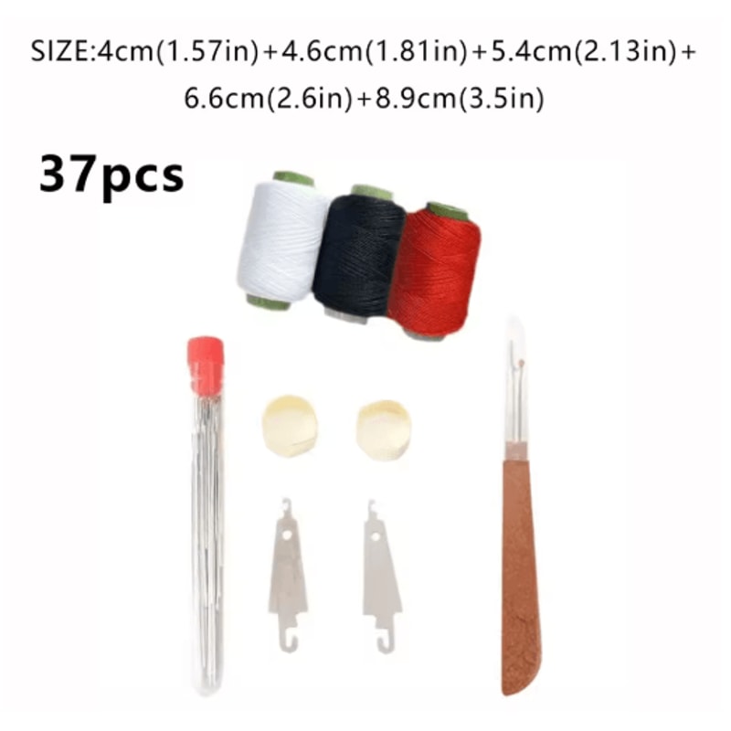 Large Eye Hand Sewing Needles Set 34 37 PCS High Carbon Steel Needles With Thread For DIY And Elder 5