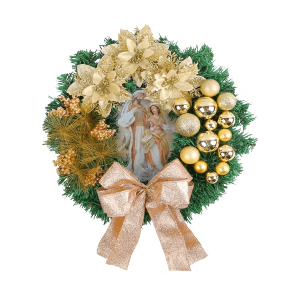 Christmas LED Wreath With Red Bow Lighted Holiday Garland For Indoor And Outdoor Decor 10