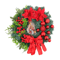 Christmas LED Wreath With Red Bow Lighted Holiday Garland For Indoor And Outdoor Decor 11