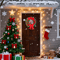 Christmas LED Wreath With Red Bow Lighted Holiday Garland For Indoor And Outdoor Decor 13