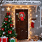Christmas LED Wreath With Red Bow Lighted Holiday Garland For Indoor And Outdoor Decor 13